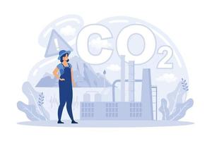 ambientale, ecologico i problemi aria e atmosfera inquinamento, cause di clima modificare. disco alto livelli di carbonio biossido co2 atmosfera. carbonio orma e suo conseguenze. vettore