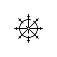 timone, nautico, nave, barca tratteggiata linea icona vettore illustrazione logo modello. adatto per molti scopi.