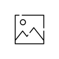 immagine, galleria, Immagine tratteggiata linea icona vettore illustrazione logo modello. adatto per molti scopi.