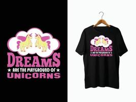 design t-shirt unicorno vettore