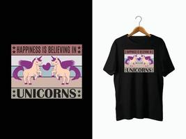 design t-shirt unicorno vettore