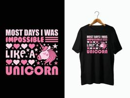 design t-shirt unicorno vettore