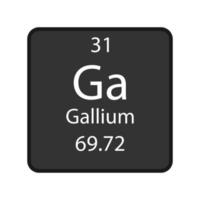 simbolo di gallio. elemento chimico della tavola periodica. illustrazione vettoriale. vettore