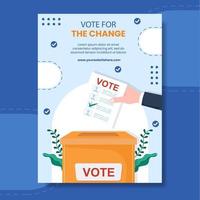 elezione giorno politico manifesto modello mano disegnato cartone animato piatto illustrazione vettore