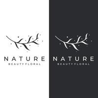 naturale botanico logo biologico modello vettore design con foglie, fiori, steli. con minimalista schema, elegante.adatto per bellezza, distintivo, matrimonio e attività commerciale.