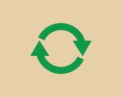 riciclare rifiuto simbolo e verde freccia logo ragnatela icona concetto piatto vettore illustrazione.