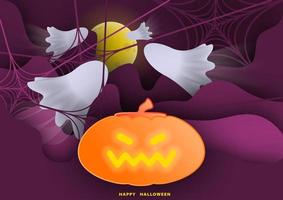 papercut Halloween sfondo vettore 018