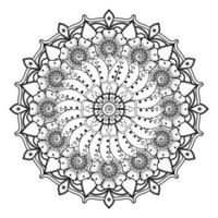 motivo circolare a forma di mandala per henné, mehndi, tatuaggio, decorazione. ornamento decorativo in stile etnico orientale. pagina del libro da colorare. vettore