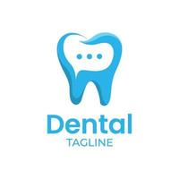 minimalista dentale logo con discorso bolla vettore