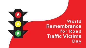 mondo giorno di ricordo per strada traffico vittime. vettore illustrazione