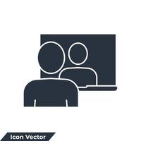 distanza apprendimento icona logo vettore illustrazione. attività commerciale e-learning seminario web simbolo modello per grafico e ragnatela design collezione