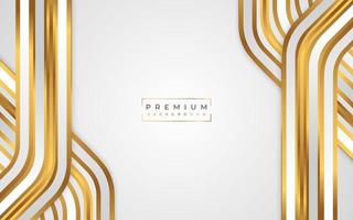 sfondo bianco e oro di lusso con linee dorate e stile taglio carta. sfondo grigio e oro premium per design di premi, nomine, cerimonie, inviti formali o certificati vettore