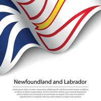 agitando bandiera di è un' Provincia di Canada su bianca sfondo. vettore