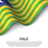 agitando bandiera di piaui è un' stato di brasile su bianca sfondo. vettore