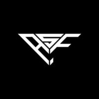 asf lettera logo creativo design con vettore grafico, asf semplice e moderno logo nel triangolo forma.