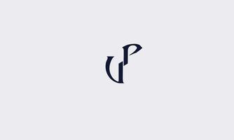 alfabeto lettere iniziali mfonogramma logo su, pu, u e p vettore