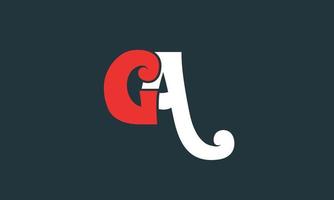 alfabeto lettere iniziali monogramma logo ag, ga, a e g vettore