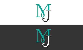 alfabeto lettere iniziali monogramma logo mj, jm, m e j vettore