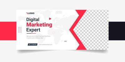 modello di copertina e banner per agenzia di marketing vettore