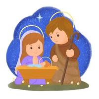 nascita di Gesù, contento Natale saluto carta. vettore