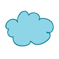 un' piccolo blu nube con un' ictus. vettore illustrazione nel mano disegnato stile.