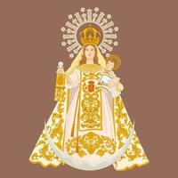 vergine Maria con bambino Gesù, nostro signora di misericordia vettore