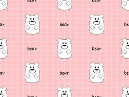 Reticolo senza giunte del personaggio dei cartoni animati dell'orso su sfondo rosa vettore