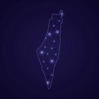 digitale Rete carta geografica di Israele. astratto Collegare linea e punto vettore