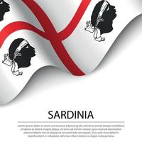 agitando bandiera di sardegna è un' regione di Italia su bianca sfondo vettore