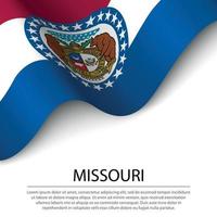 agitando bandiera di Missouri è un' stato di Stati Uniti d'America su bianca sfondo. vettore