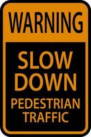 avvertimento lento giù pedone traffico cartello su bianca sfondo vettore