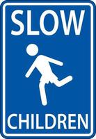 lento bambini cartello su bianca sfondo vettore