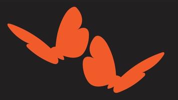 gratuito farfalla arancia silhouette nel nero sfondo vettore gratuito vettore