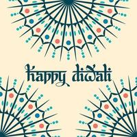 contento Diwali ornamentale indiano mandala arte stile vettore illustrazione