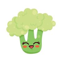 broccoli kawaii verdura vettore