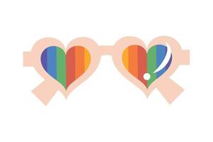 cuore occhiali da sole con lgtbi bandiera vettore