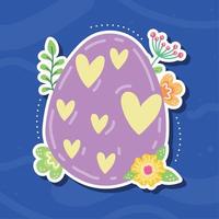 Pasqua uovo con cuori vettore