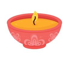 Diwali cerimonia rosso candela vettore
