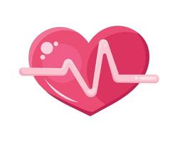 cuore cardio con battito cardiaco vettore