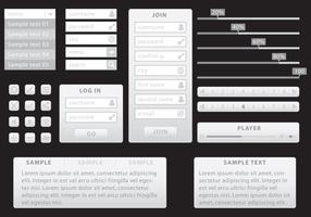 Kit web minimalista grigio vettore