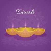 Diwali lettering carta vettore