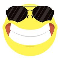 contento emoji sorridente con occhiali da sole vettore