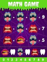 demone viso, Halloween mostro bocca su matematica gioco vettore