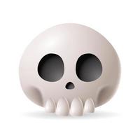 cranio. 3d illustrazione di Halloween cranio. isolato nel bianca sfondo vettore