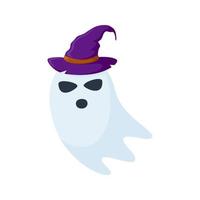 Halloween fantasma con cappello isolato su bianca sfondo vettore