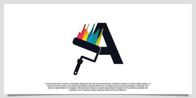 logo design iniziale lettera un' per attività commerciale con dipingere colore vettore
