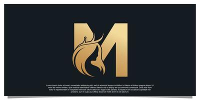 monogramma logo design iniziale lettera m per attività commerciale con donne bellezza concetto premio vettore