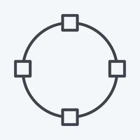icona disegnare cerchio. relazionato per grafico design utensili simbolo. linea stile. semplice design modificabile. semplice illustrazione. semplice vettore icone