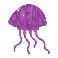 Scarica piatto etichetta icona di Medusa vettore