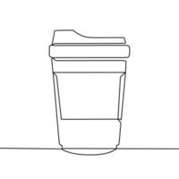 continuo linea disegno di tazza vettore